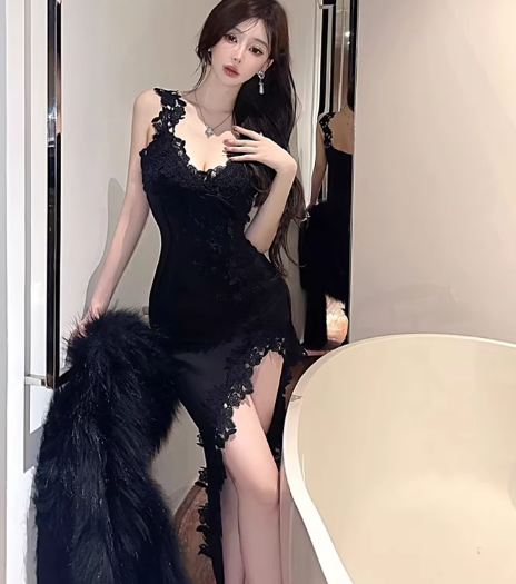 Blaues Damenkleid S101