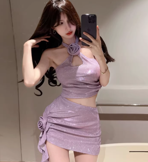 Purple Women's Dress S293