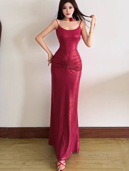 Chic Red Dress S453