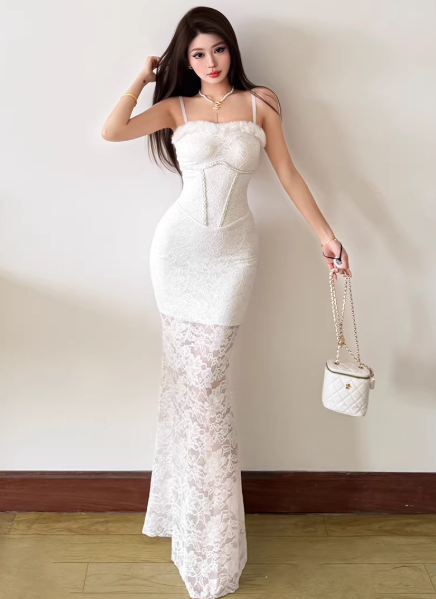 White Women's Dress S541