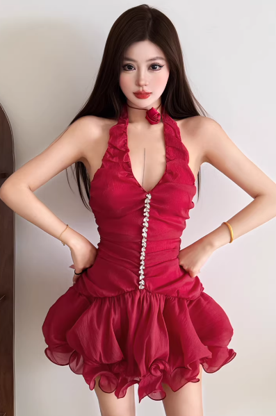 Chic Red Dress S460