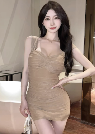Apricot Short Women's Dress S154