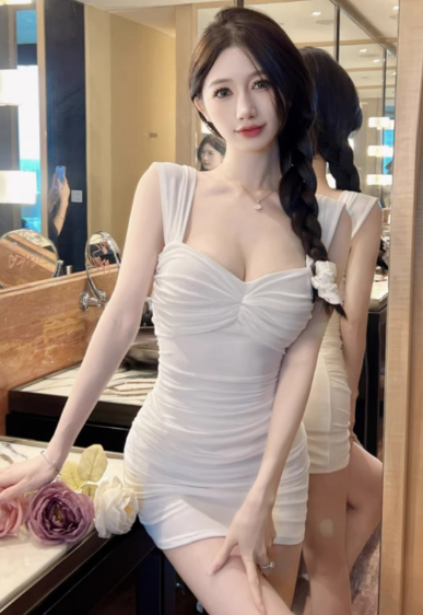 White Short Women's Dress S155