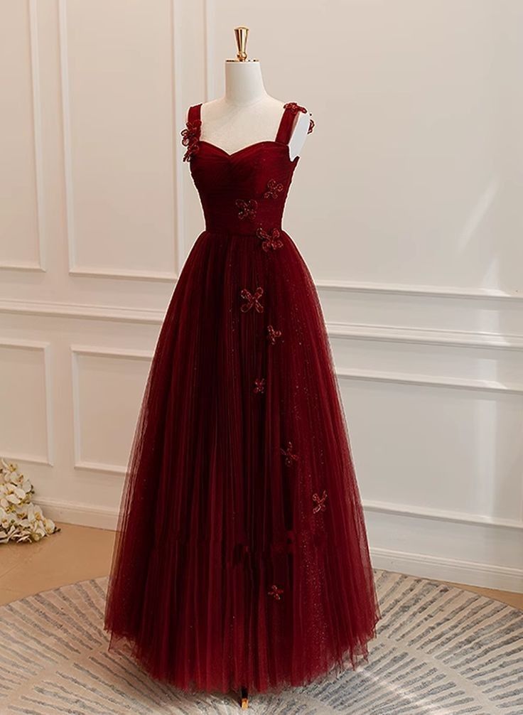 Classy Ball Gown Sweetheart Burgundy Long Formal Prom Gown Summer Wedding Guest Dress Bridal Guest Dresses Wedding Outfits For Guest DH141