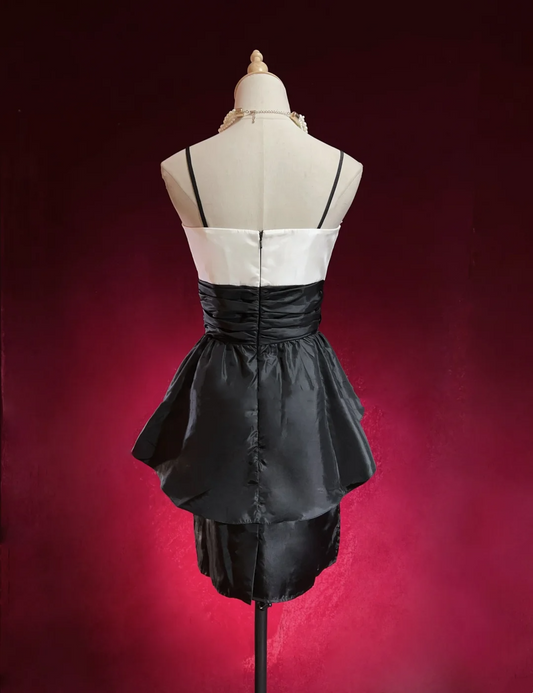 Unique Sheath Spaghetti Straps Black Short Mini Formal 7th Grade Homecoming Dresses Middle School Short Cocktail Night Dress Hoco Outfits DH1446