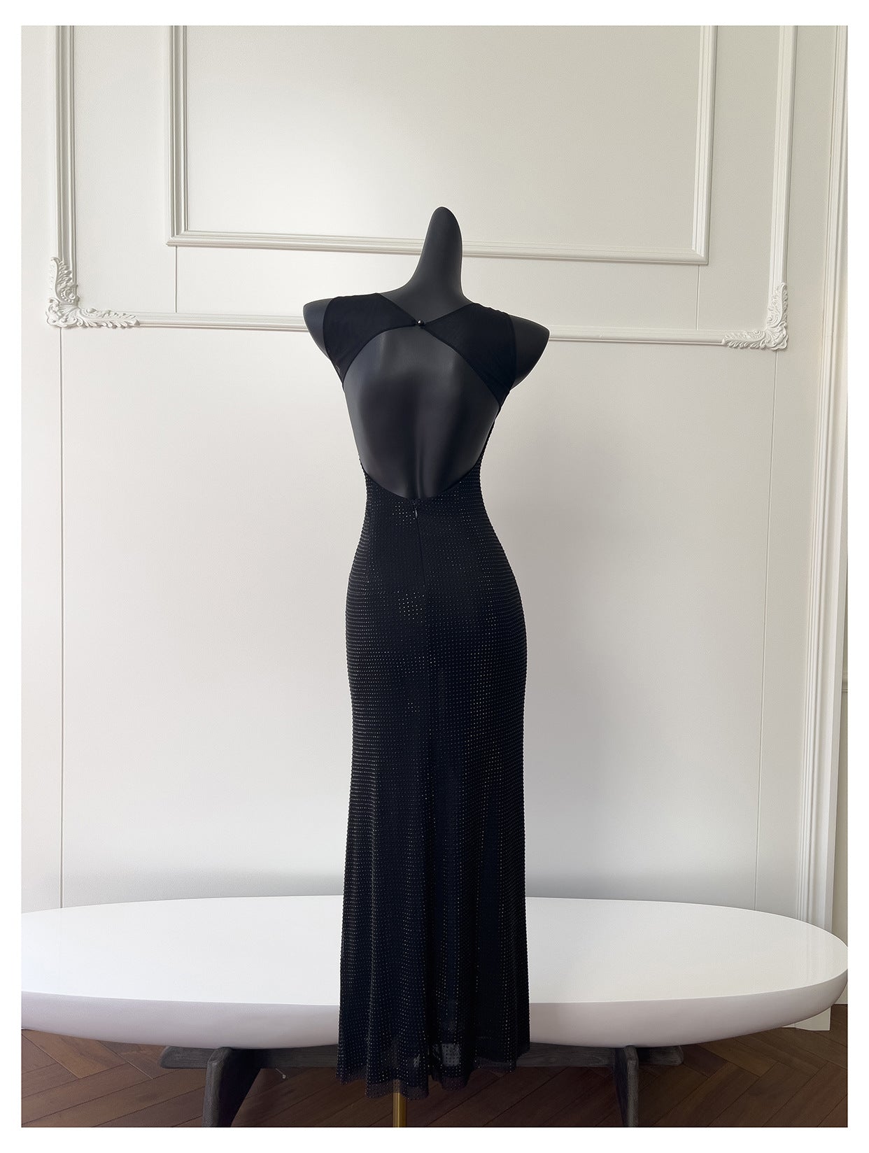 Sexy Meerjungfrau Square Neck Schwarze Pailletten Lange Ballkleider Partykleid 20. Geburtstag Outfits Abschlusskleider DH1995