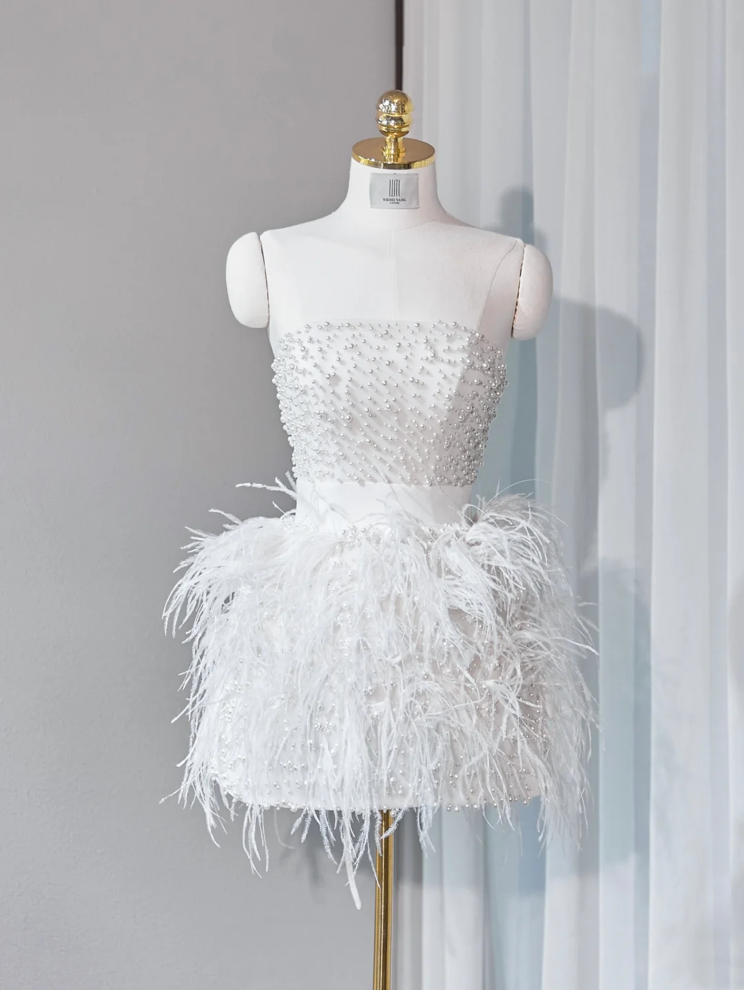 Prinzessin Ballkleid Trägerlos Weiße Federn Kurzes Mini Formale 8. Klasse Homecoming Kleider Mittelschule Cocktailkleid Hoco Outfits DH2569