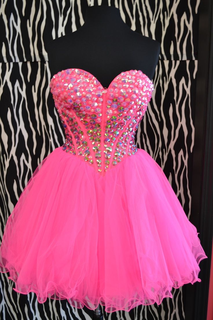 Modest Ball Gown Sweetheart Pink Tulle Formal Homecoming Dresses 8th Grad Dance Graduation Dress Short Hoco Dresses DH2579