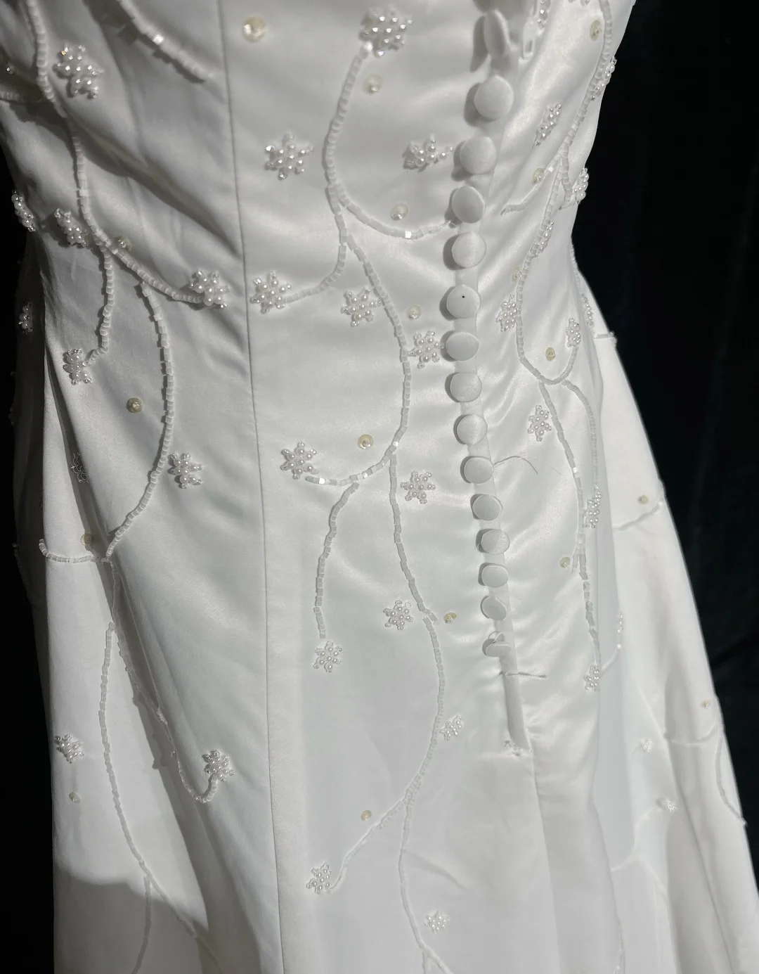 Robe de mariée vintage trapèze, col carré, satin blanc, perles, longue, style rétro, robes de mariée modestes, DH2661