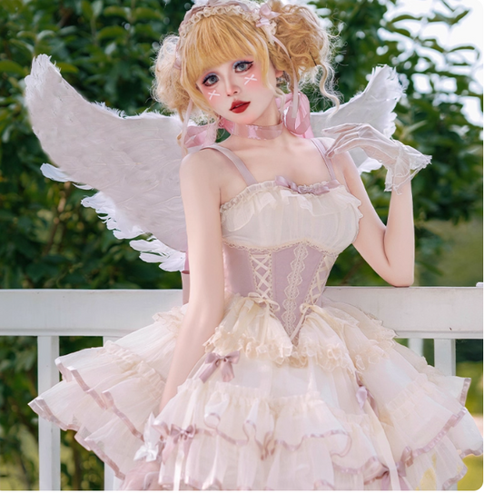 Cute Pink Lolita Dresses Spaghetti Straps Tulle Birthday Dresses Sweet Long Prom Dresses DP04445