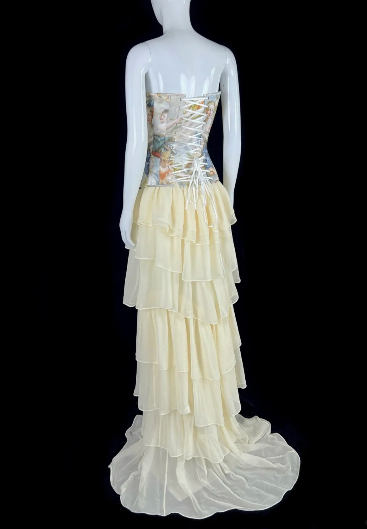 Elegant Two-Piece Yellow Prom Dress Chiffon Sheath Long Evening Dress DP05032