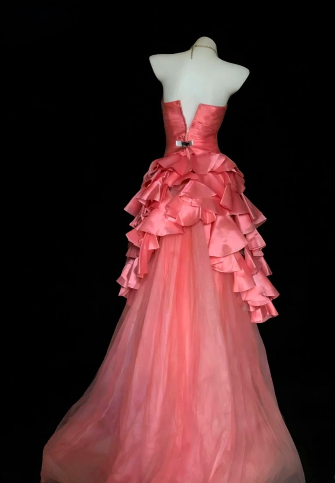 Sweet Dark Peach Prom Dress Strapless Satin Sheath Long Evening Dress DP05034