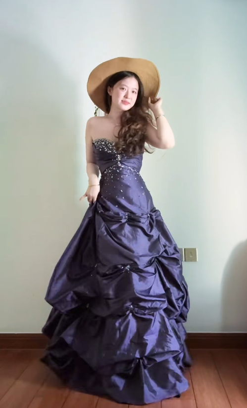 Elegant Purple Prom Dress Strapless Evening Dress A-Line Birthday Dress DP05162