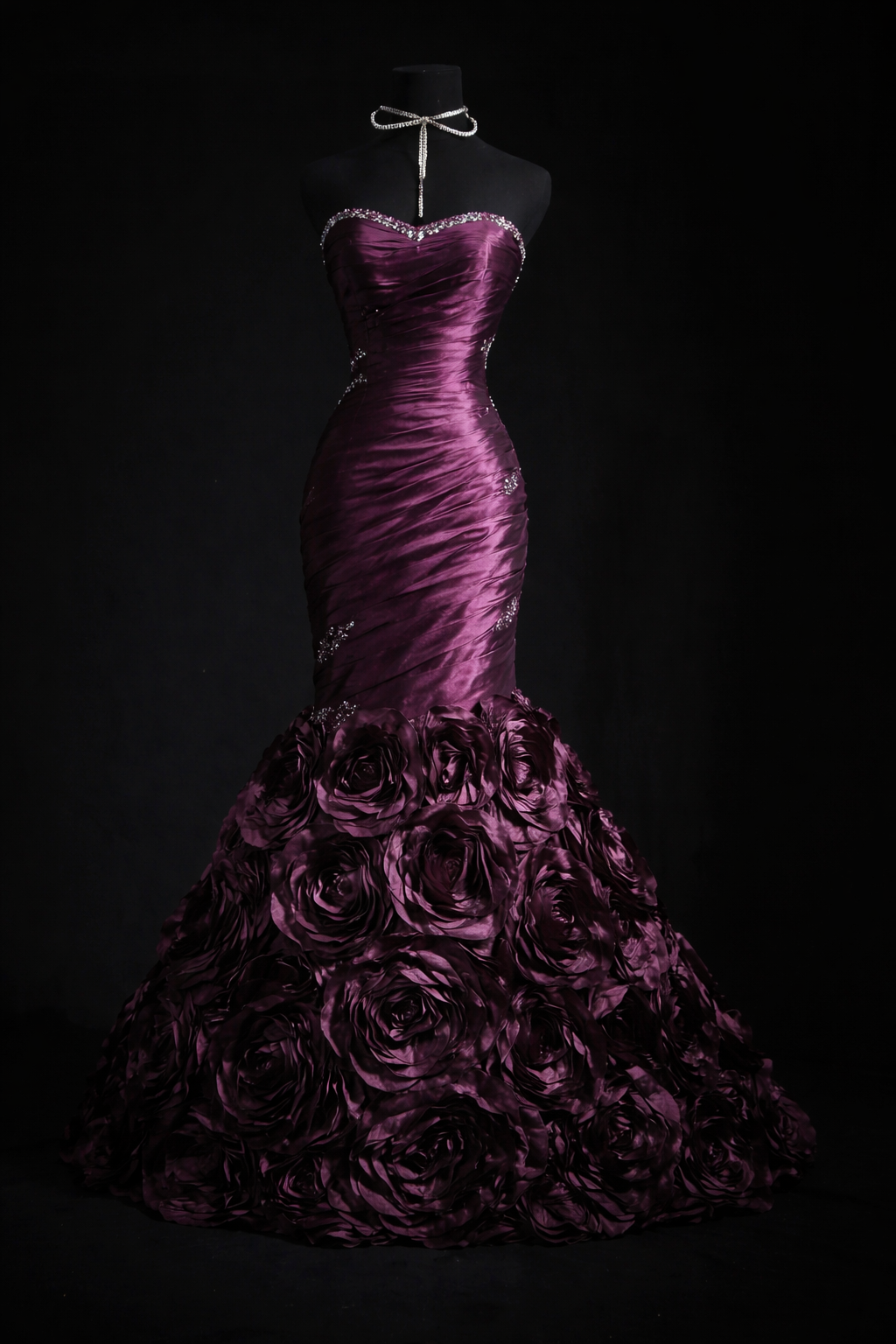 Chic Purple Prom Dress Satin Mermaid Sweetheart Evening Dress Sleeveless Birthday Dress DP05221