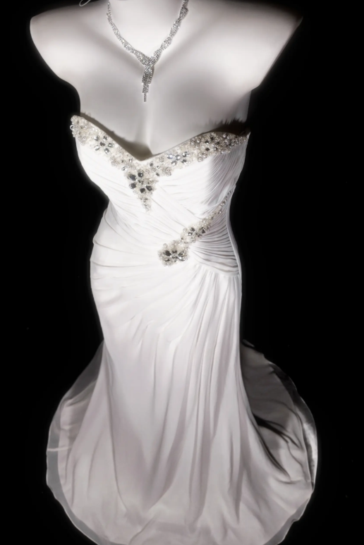Chic White Evening Dress Sweetheart Sheath Prom Dress Chiffon Formal Dress DP06245