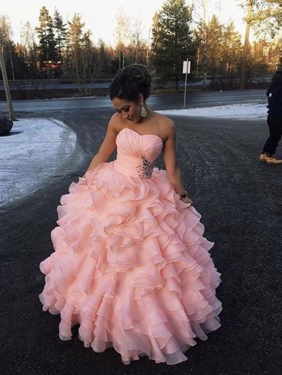 Glam Pink Prom Dress A-Line Dress for Party Tulle Evening Dress DP06325