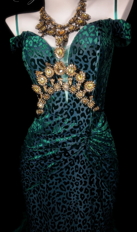 Glam Jade Prom Dress Sheath Dress for Party Satin Evening Dress DP06332