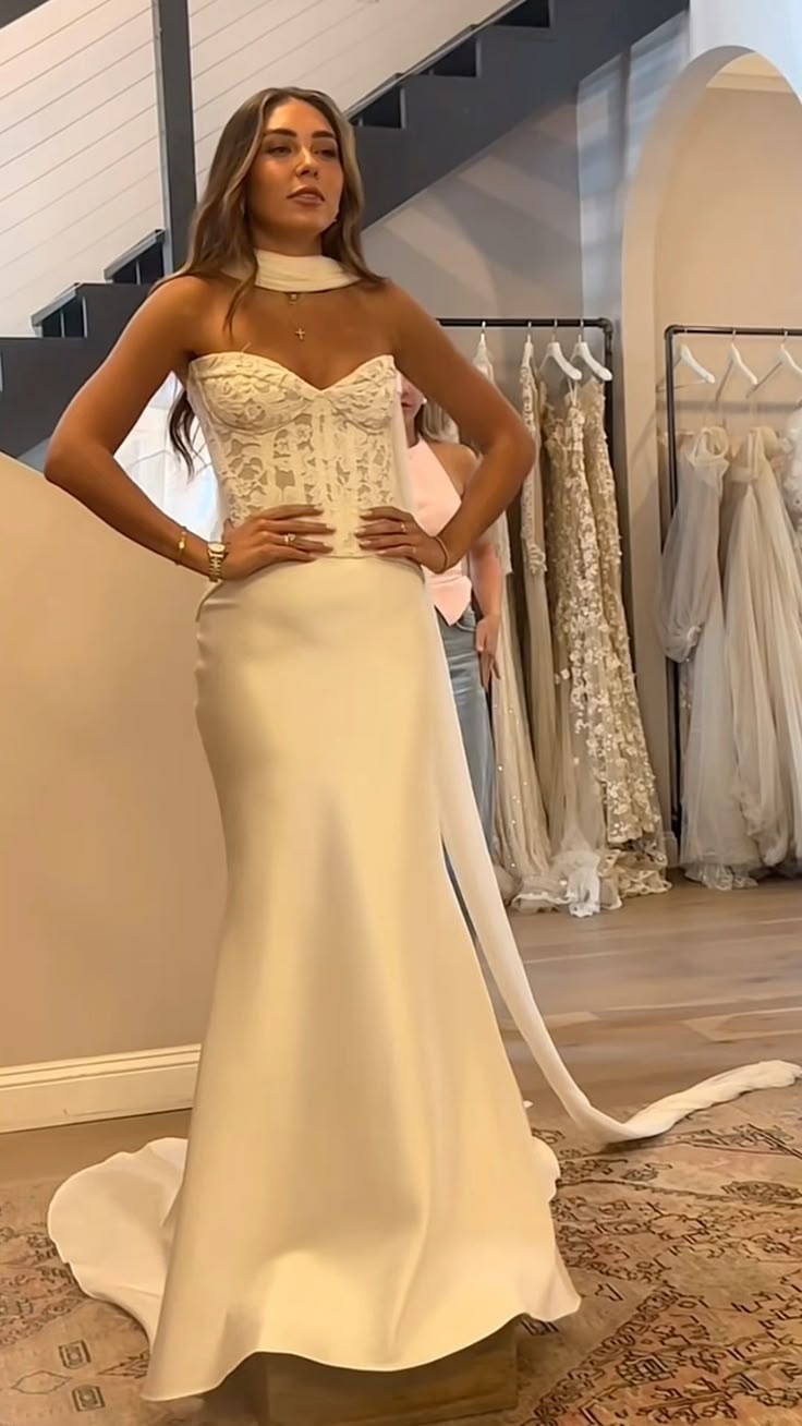 Chic White Sheath Satin Wedding Dress for Bride DP06630