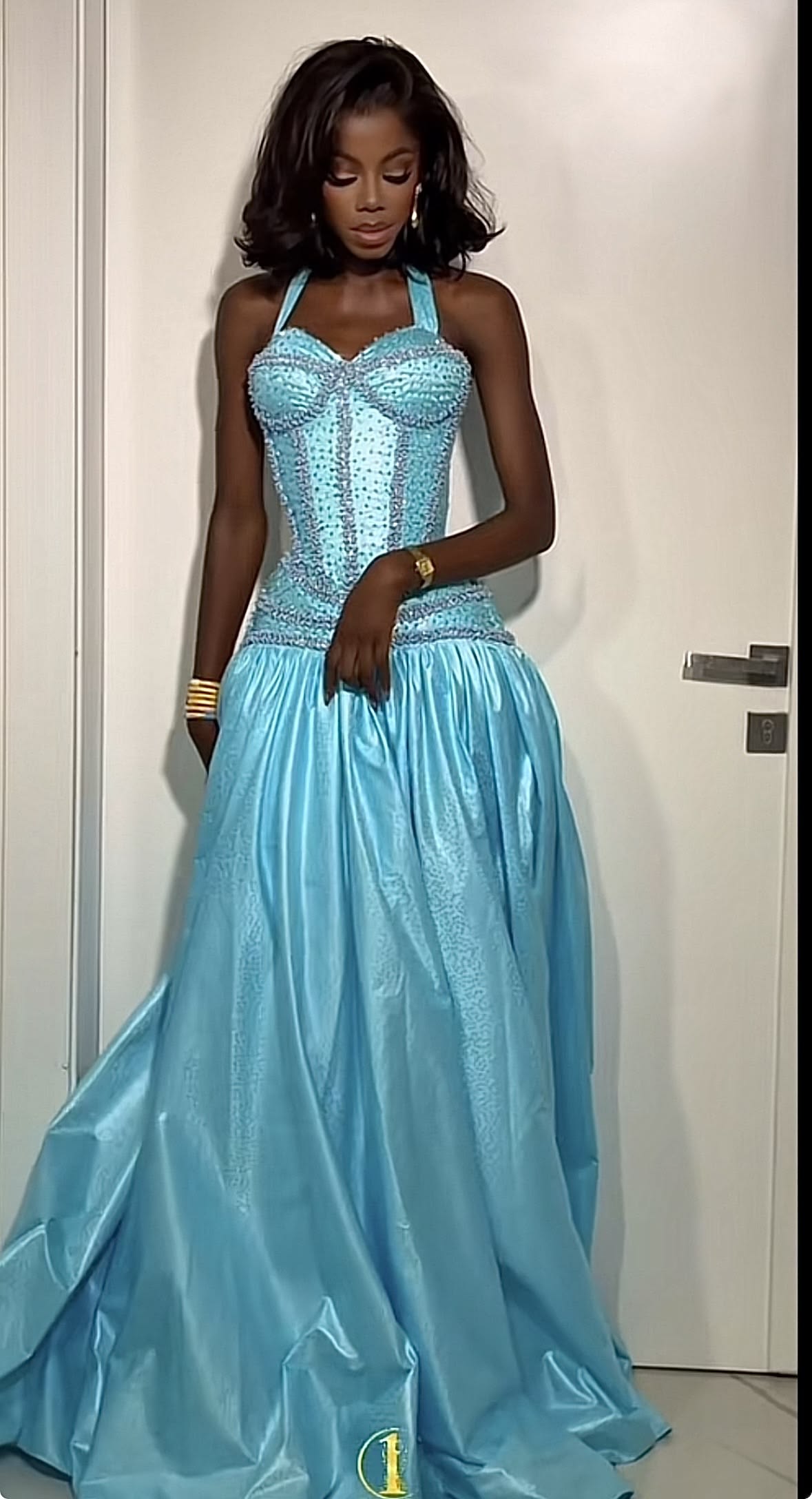 Chic Blue Prom Dress Satin Sheath Long Evening Dress DP06688