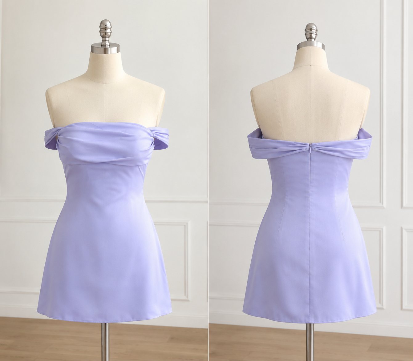 Fashion Purple Hoco Dress Sheath Satin Birthday Dress DP06734