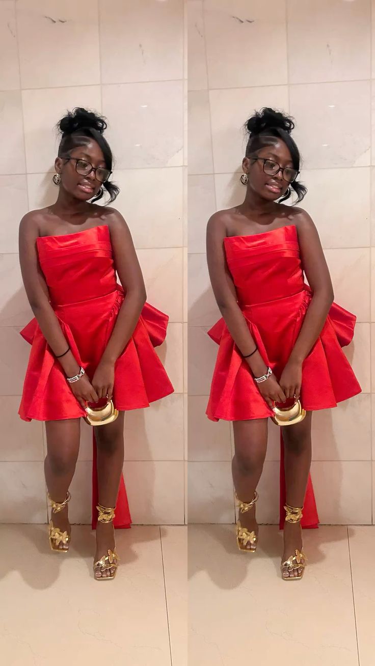 Pretty Red A-Line Satin Short Homecoming Dress DP06972