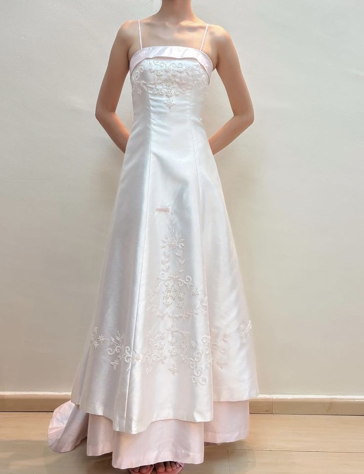 Glamours White Prom Dress A-Line Satin Long Evening Dress DP07052