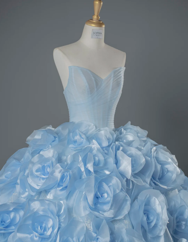 Gorgeous Blue Ball Gown Quinceanera Dress Tulle Sweet 16 Dress DP07071