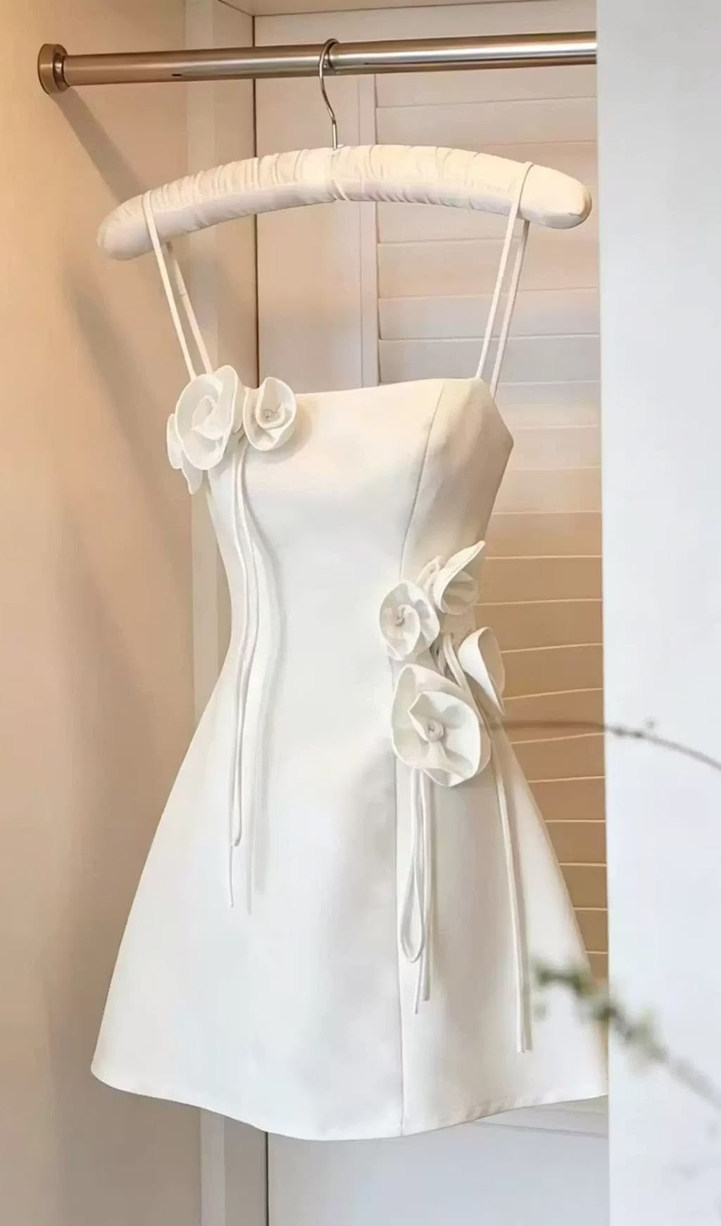 Fashion White Birthday Dress A-Line Satin Short Homecoming Dress DP07117