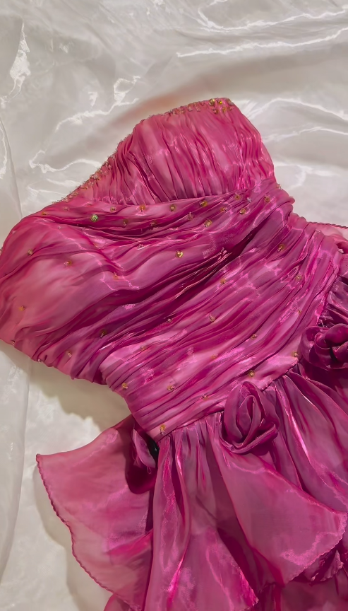 Gorgeous Pink Prom Dress A-line Tulle Long Evening Dress DP07298