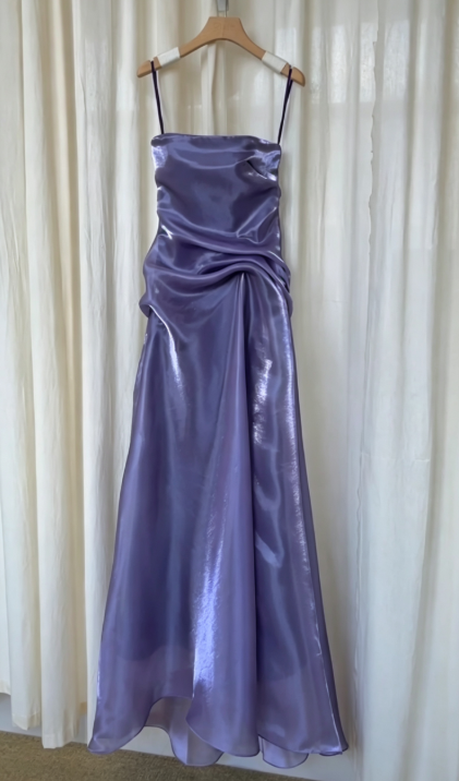 Gorgeous Purple Prom Dress A-line Tulle Long Evening Dress DP07300
