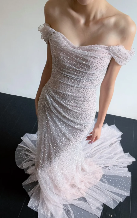 Chic A-Line Tulle Long Evening Dress Pink Prom Dress DP07400