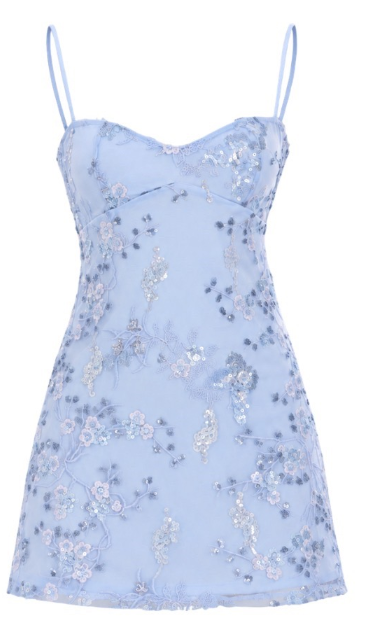 Fairy Sheath Blue Short Homecoming Dress Sequins Birthday Dress DP07421