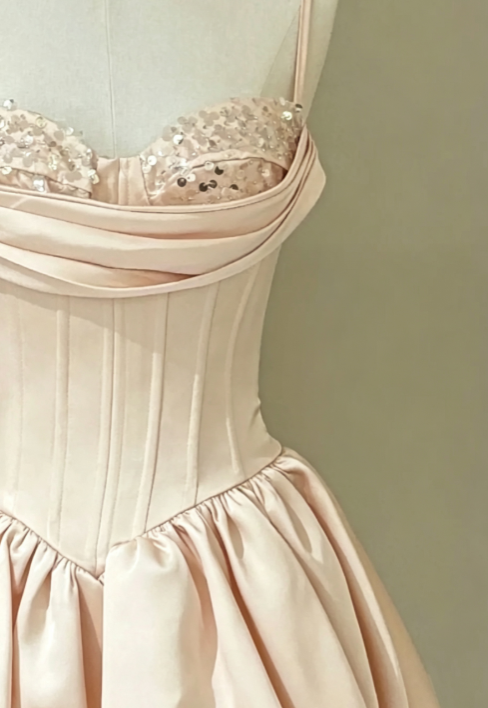 Pink Short Homecoming Dress A-Line Satin Birthday Dress DP07508
