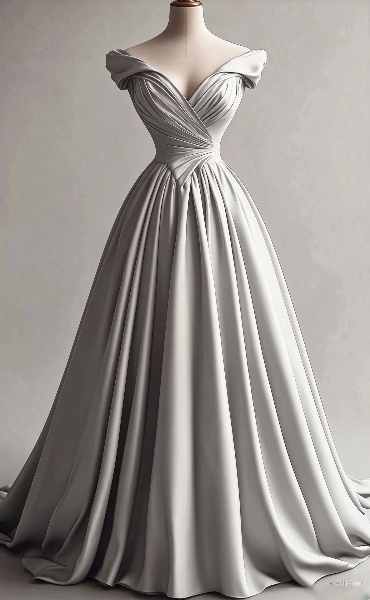 Gorgeous Light Grey Prom Dress A-Line Chiffon Long Evening Dress DP07755