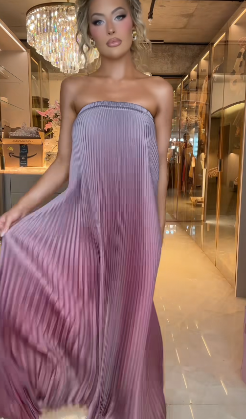 Gorgeous Dusty Pink Prom Dress Sheath Chiffon Long Evening Dress DP07779