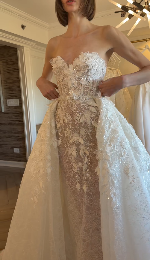 Gorgeous White Bridal Dress Sheath Lace Wedding Dress DP07784
