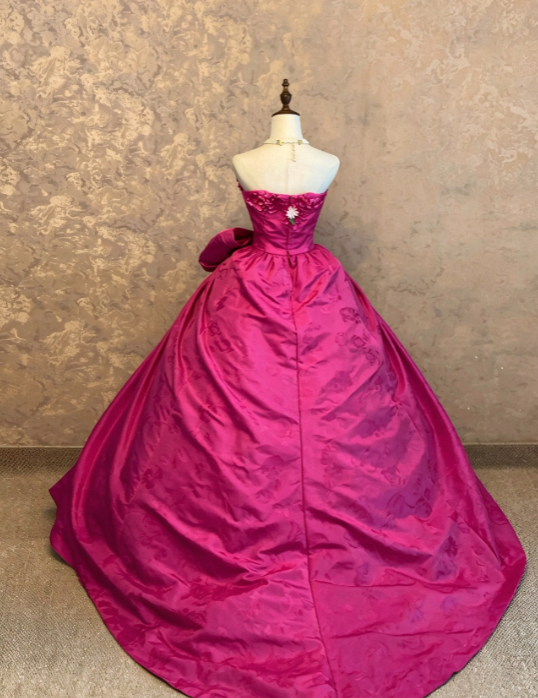 Chic Pink Prom Dress A-Line Satin Long Evening Dress DP07887