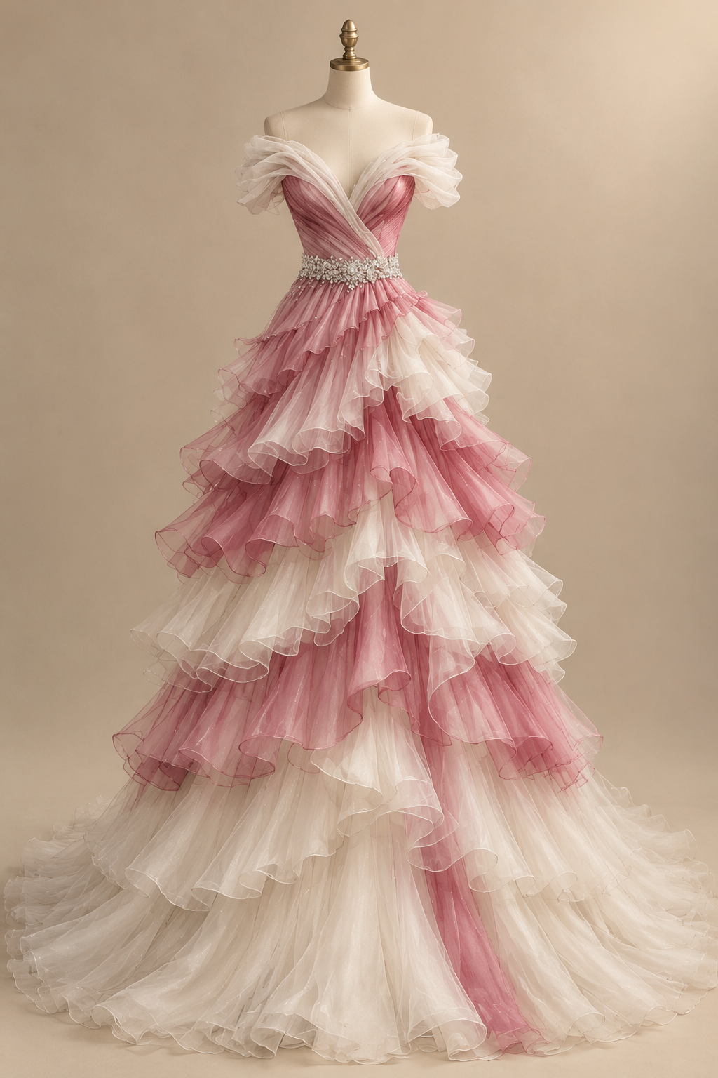 Niedliches A-Linien-Tüll-Kleid Sweet 16 Ballkleid in Rosa DP07978