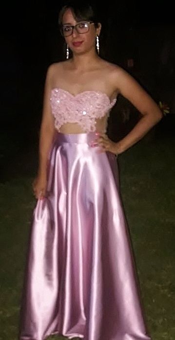 Niedliches langes Etuikleid aus Satin, rosa Ballkleid DP08045