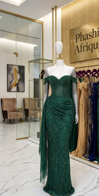 Gorgeous Sheath Tulle Long Evening Dress Dark Green Prom Dress DP08052
