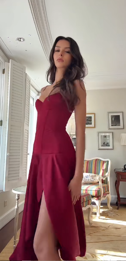 Gorgeous Sheath Satin Long Evening Dress Red Prom Dress DP08165
