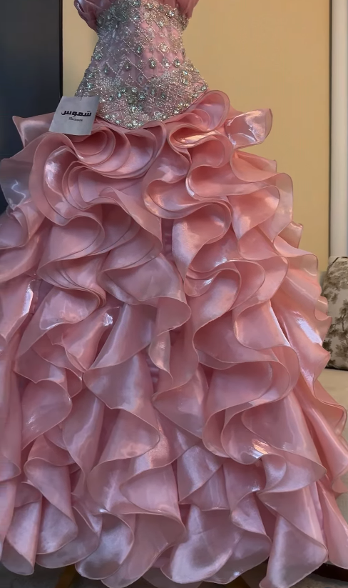 Fairy Pink Prom Dress A-Line Chiffon Sequins Long Evening Dress DP08202