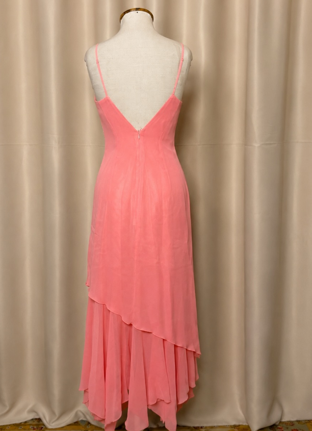 Feenhaftes rosa Abendkleid aus Chiffon, figurbetont, mit Perlen, langes Ballkleid DP08206