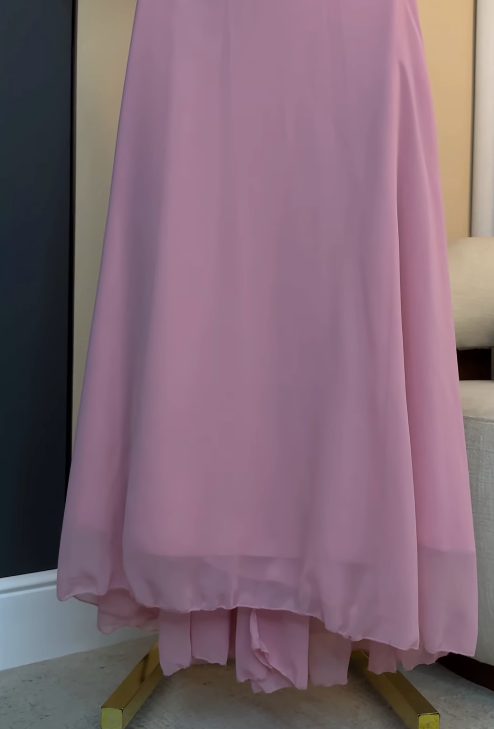 Elegant Pink Prom Dress Sheath Chiffon Sequins Long Evening Dress DP08218