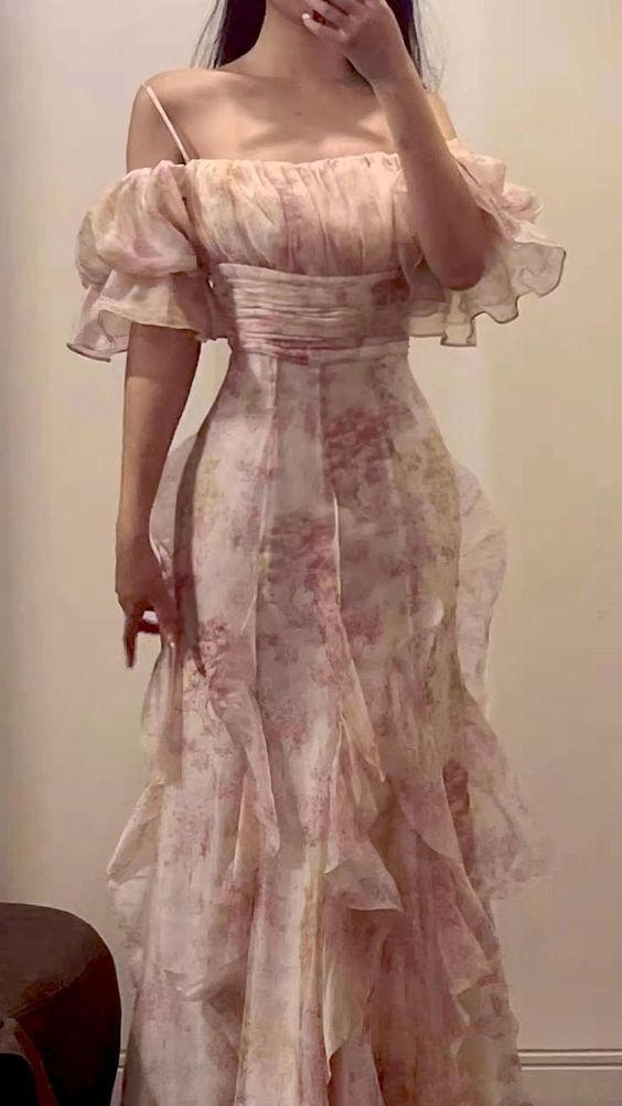 Superbe robe fourreau à bretelles spaghetti, rose, à fleurs, longue, pour 21e anniversaire, tenue de fête, DP1157