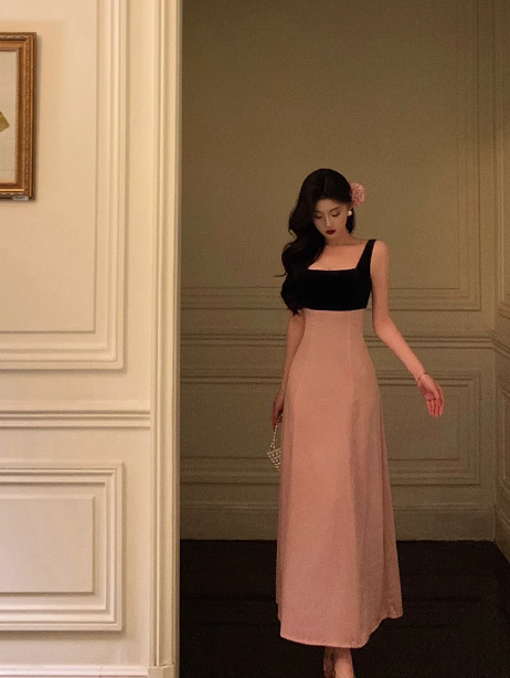 Elegantes A-Linien-Kleid mit quadratischem Ausschnitt, rosa, ärmellos, burgunderrot, Partykleid, Geburtstags-Outfits, Geburtstagskleid-Ideen für Frauen, DP1388