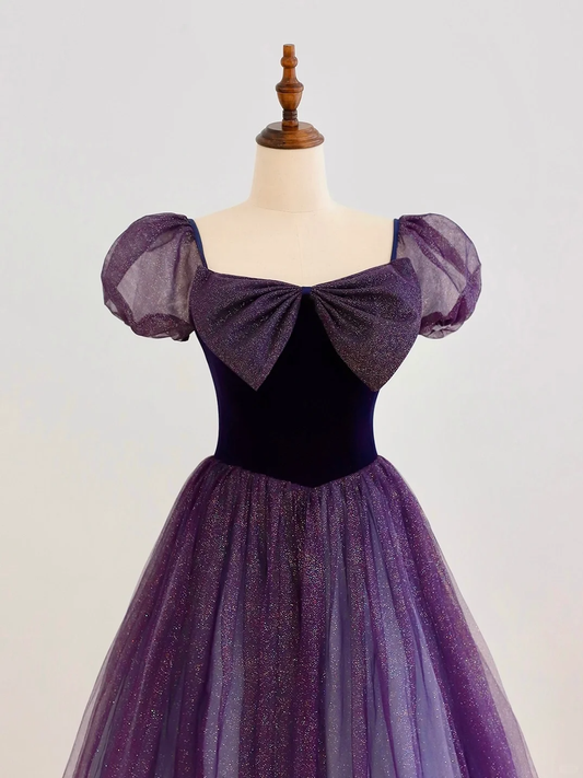 Robe de bal élégante et glamour, sans bretelles, manches courtes, en tulle, robe de soirée, DP1502