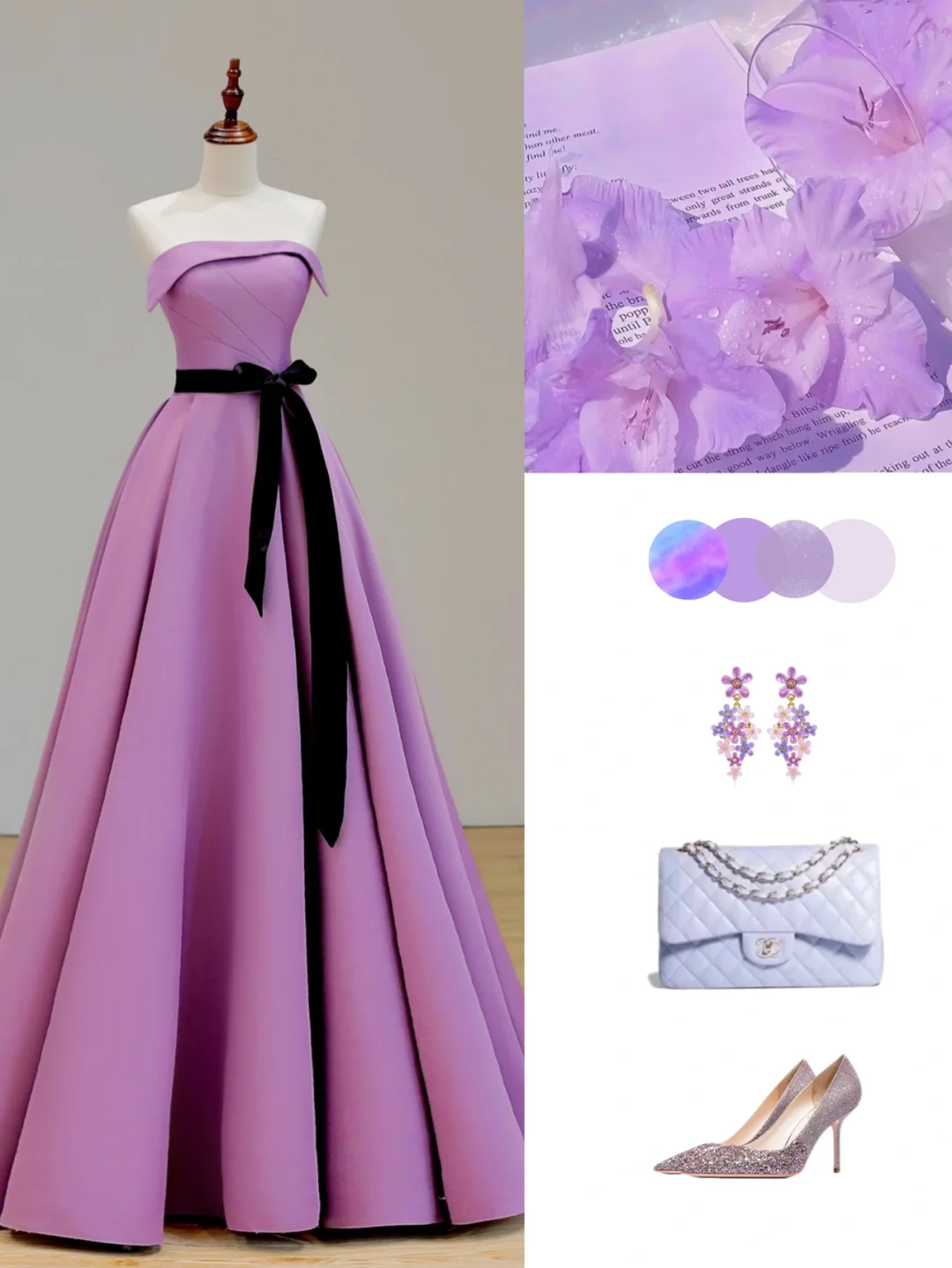 Elegantes, glamouröses A-Linien-Kleid aus trägerlosem Satin in Lila zum 21. Geburtstag, Partykleid, Geburtstags-Outfits, Geburtstagskleid-Ideen für Frauen, DP1526