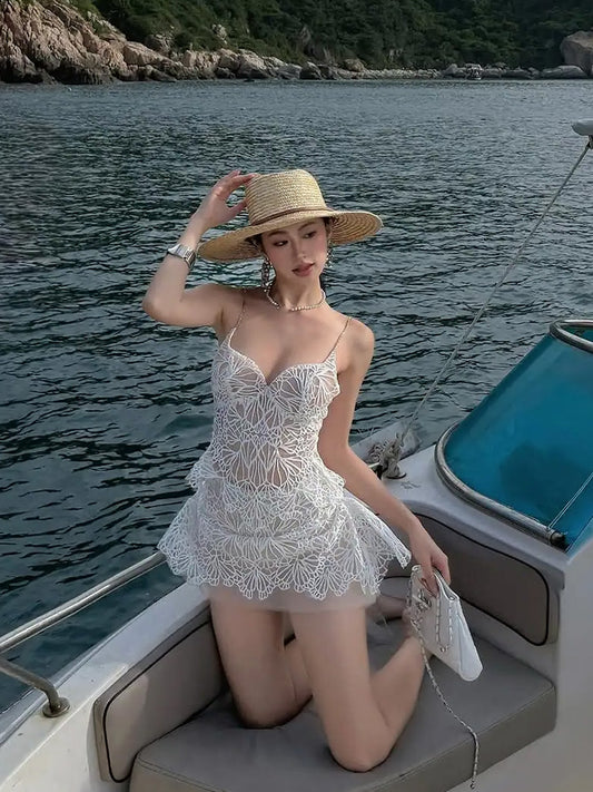 Cute A line Spaghetti Straps Short Lace Summer Birthday Dress Hoco Dress Birthday Outfit 23rd Birthday Party Dresses DP1709