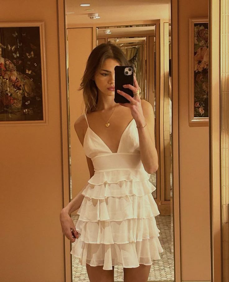 Simple A line Spaghetti Straps White Chiffon Homecoming Dress Summer Hoco Dresses Cocktail Dress DP1903